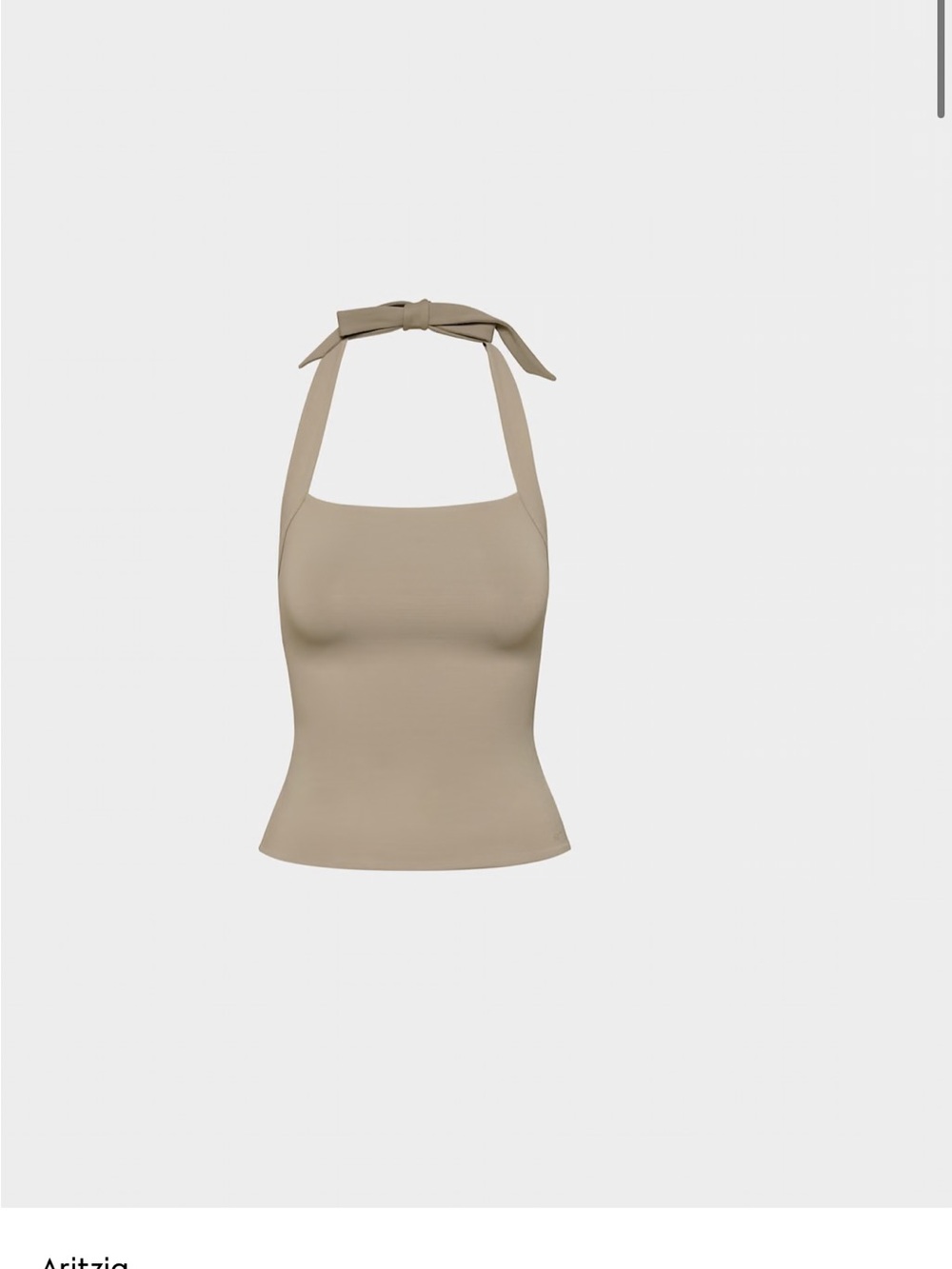 Aritzia Taupe Halter Tie-Back Camisole